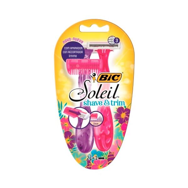APARELHO DE DEPILAR BIC SOLEIL SHAVE & TRIM C/2 UNIDADES
