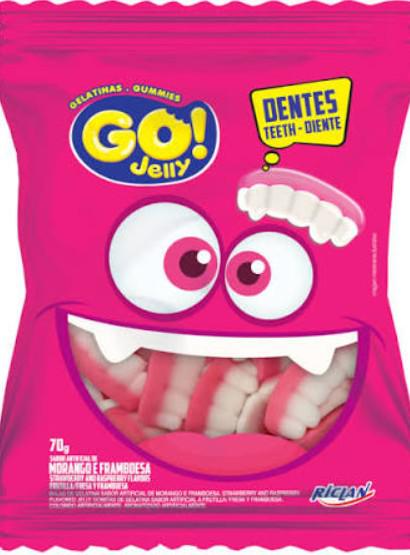BALA DE GELATINA GO! JELLY DENTADURA 70G