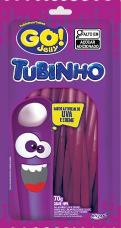 BALA DE GELATINA GO! JELLY TUBINHO UVA 70G