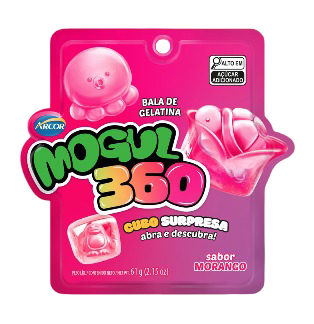 BALA DE GELATINA MOGUL 360 MORANGO ARCOR 61G
