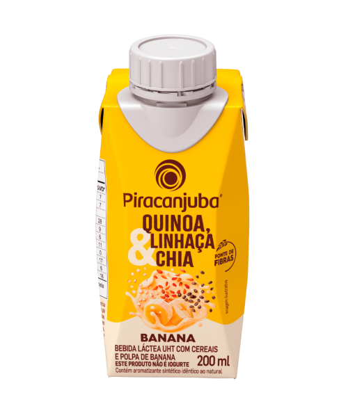 BEBIDA LÁCTEA PIRACANJUBA UHT COM CEREAIS E POLPA DE BANANA 200ML