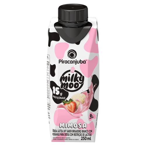 BEBIDA LÁCTEA WHEY MILKY MOO PIRACANJUBA 15G MIMOSA 250ML