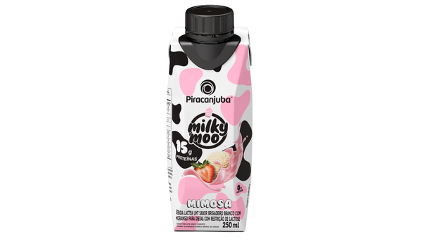 BEBIDA LÁCTEA WHEY MILKY MOO PIRACANJUBA 15G MIMOSA 250ML