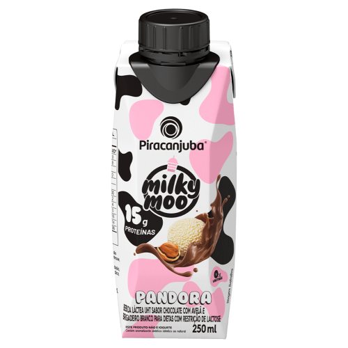 BEBIDA LÁCTEA WHEY MILKY MOO PIRACANJUBA 15G PANDORA 250ML