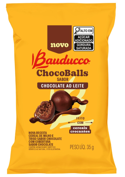 BISCOITO BAUDUCCO CHOCOBALL COM COBERTURA DE CHOCOLATE 35G
