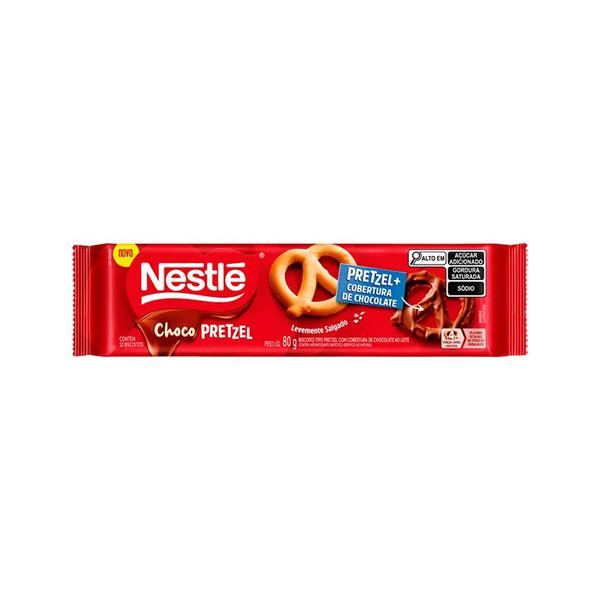 BISCOITO NESTLÉ CHOCO PRETZEL COBERTURA CHOCOLATE 80G