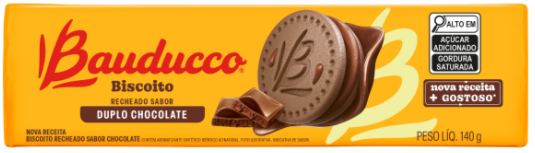 BISCOITO RECHEADO BAUDUCCO DUPLO CHOCOLATE 140G
