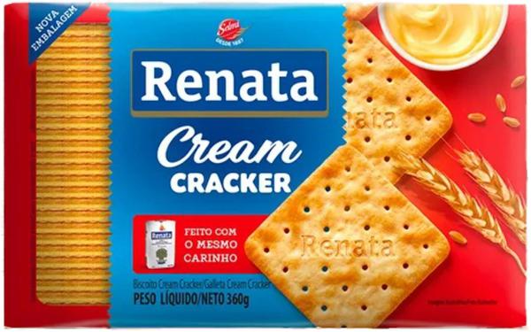 BISCOITO RENATA LAMINADO CREAM CRACKER MANTEIGA 360G