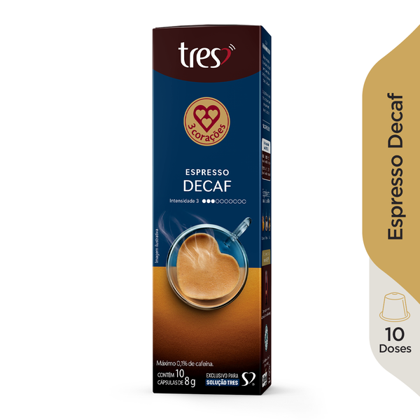 CÁPSULA TRÊS ESPRESSO DECAF 10X8G