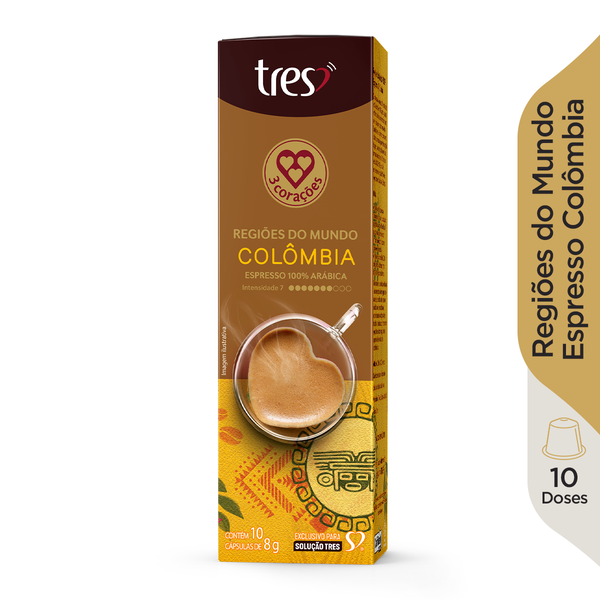 CÁPSULA TRÊS GOURMET MOGIANA 10X8G ESPRESSO COLOMBIA 10X8G