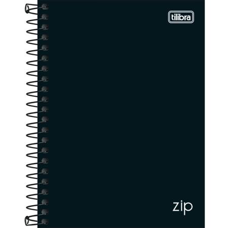 CADERNO CAPA DURA 1/4 TILIBRA ZIP PRETO 80F