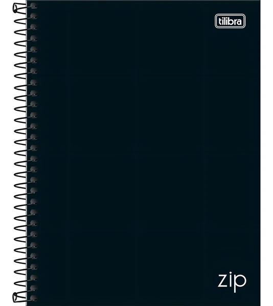 CADERNO CAPA DURA  COLEGIAL TILIBRA ZIP PRETO 80F