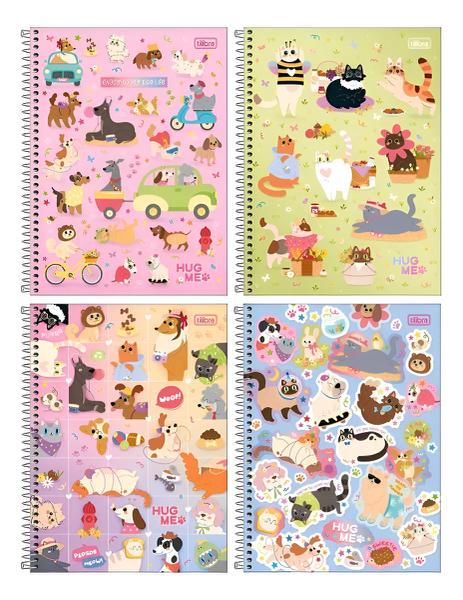 CADERNO CAPA DURA  ESPIRAL UNIVERSITÁRIO HUG ME 16 MATÉRIAS 256F