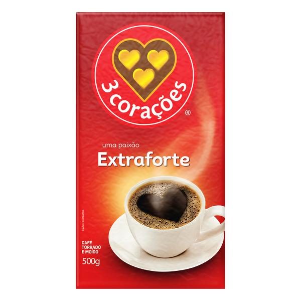 CAFÉ A VÁCUO 3 CORACÕES EXTRA FORTE 500G