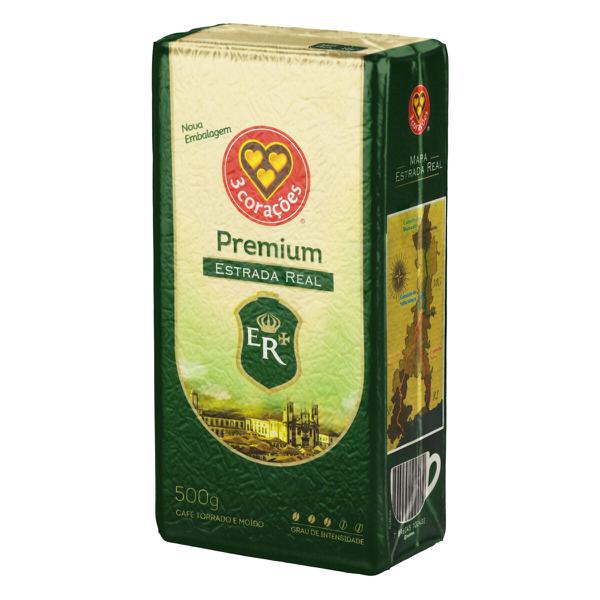 CAFÉ A VÁCUO PREMIUM ESTRADA REAL 3 CORAÇÕES 500G