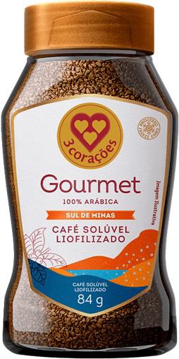 CAFÉ SOLÚVEL LIOFILIZADO 3 CORAÇÕES SUL MINAS VD 84G