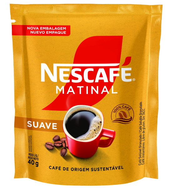 CAFÉ SOLÚVEL NESCAFÉ  MATINAL SUAVE SACHÊ 40G