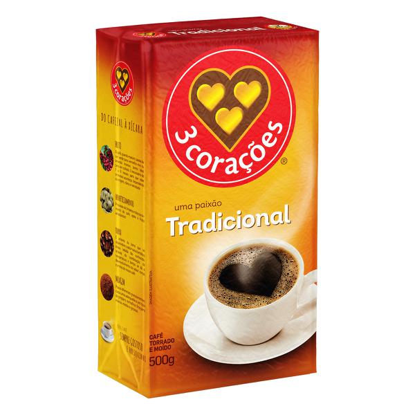 CAFÉ VACUO 3 CORACÕES TRADICIONAL 500G