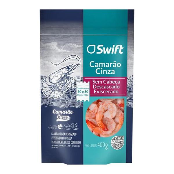 CAMARÃO PRÉ-COZIDO DESCASCADO SEM CABEÇA EVISCERADO 30/50 (36/40) SWIFT 400G