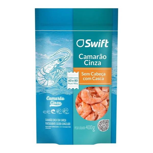 CAMARÃO PRÉ-COZIDO SEM CABEÇA 60/80 (71/90) SWIFT 400G