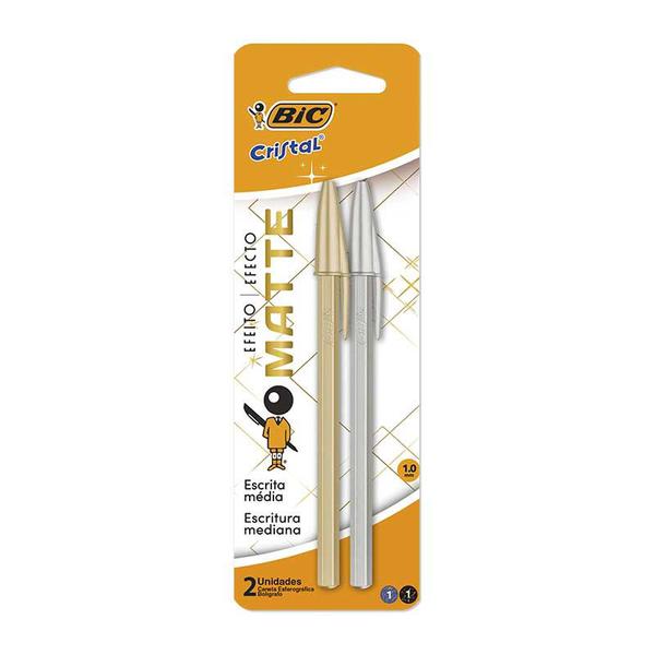 CANETA ESFEROGRAFICA BIC 1.0 2 CORES CRISTAL MATTE