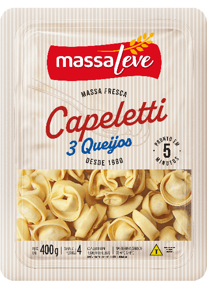 CAPELETTI 3 QUEIJOS MASSA LEVE 400G