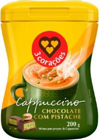CAPPUCCINO 3 CORAÇÕES CHOCOLATE C/PISTACHE 200G