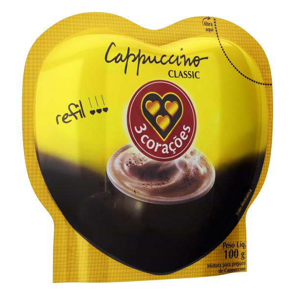 CAPPUCCINO 3 CORAÇÕES CLASSIC SACHÊ 100G