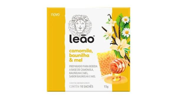 CHA LEÃO CAMOMILA, BAUNILHA E MEL 10 SACHES