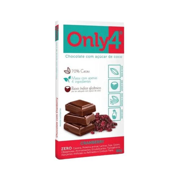 CHOCOLATE ONLY 4 CRANBERRY 70% CACAU 80G