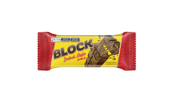 CHOCOLATE TABLETE ARCOR BLOCK RECHEADO DUBAI STYLE  AVELÃ 165G