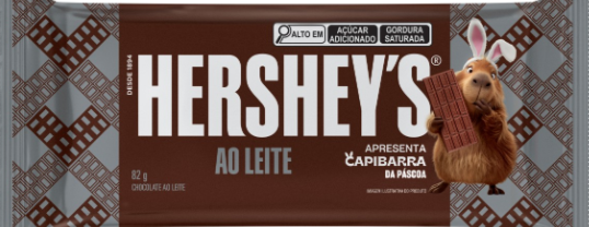 CHOCOLATE TABLETE HERSHEYS AO LEITE CAPIBARRA 82G