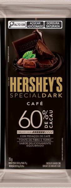 CHOCOLATE TABLETE HERSHEYS DARK 60% CAFÉ 75G