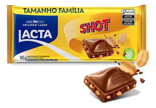 CHOCOLATE TABLETE LACTA SHOT LEITE 145G
