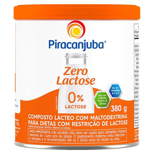 COMPOSTO LÁCTEO PIRACANJUBA ZERO LACTOSE LATA 380G