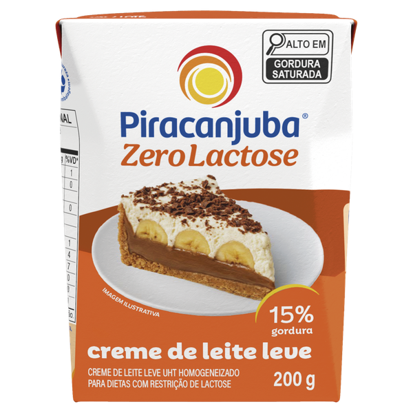 CREME DE LEITE ZERO LACTOSE PIRACANJUBA TP 200G