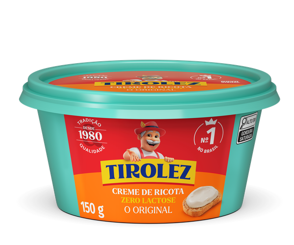 CREME DE RICOTA TIROLEZ ZERO LACTOSE 150G