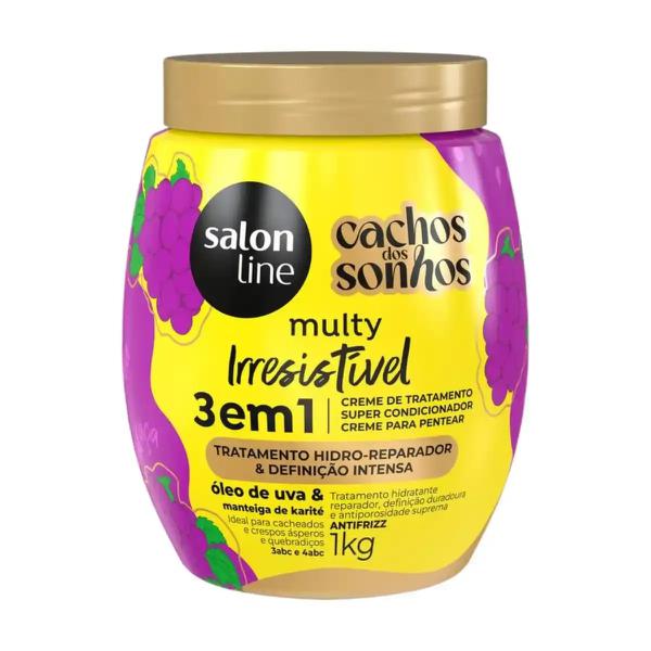 CREME DE TRATAMENTO CAPILAR SALON LINE VANILLA CACHOS 3X1 1KG