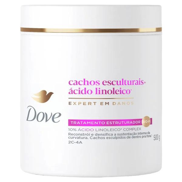CREME DE TRATAMENTO DOVE CACHOS ESCULTURAIS+ÁCIDO LINOLEICO 500G