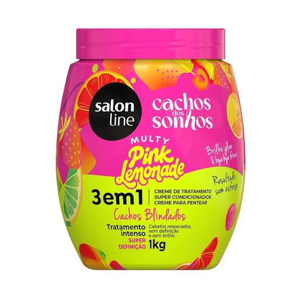 CREME TRATAMENTO CAPILAR SALON LINE CACHOS DOS SONHOS PINK LEMONADE 3EM1 -1KG