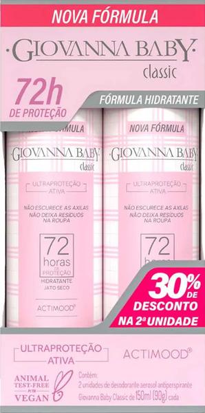 DESODORANTE AEROSOL GIOVANNA BABY CLASSIC 150ML C/2