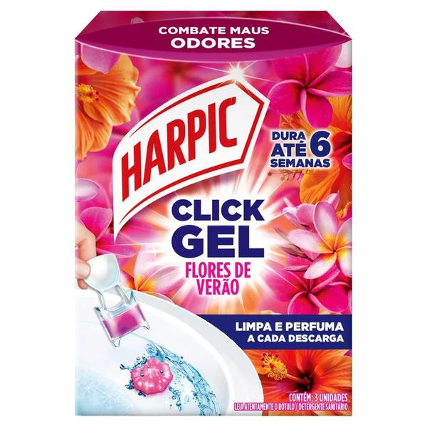 DESODORANTE HARPIC CLICK GEL FLORES VERAO C/3