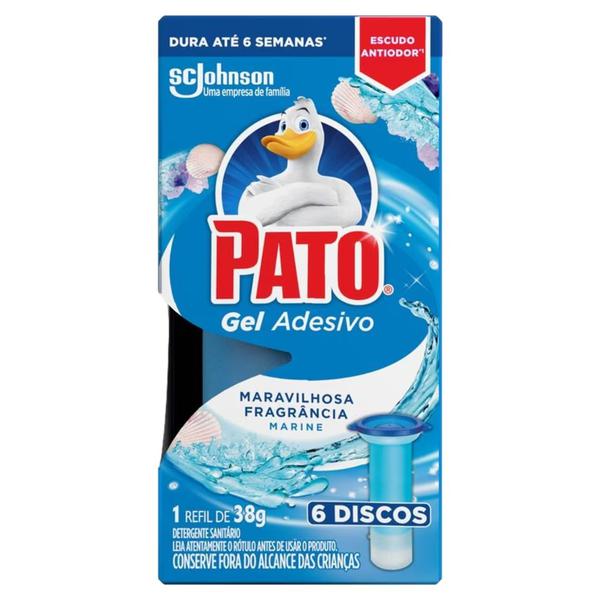 DESODORIZADOR PATO GEL ADESIVO MARINE REFIL COM 6