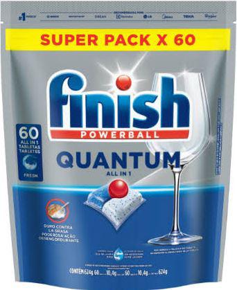 DETERGENTE TABLETE P/MAQUÍNA DE LAVAR FINISH POWEBALL QUANTUM C/60