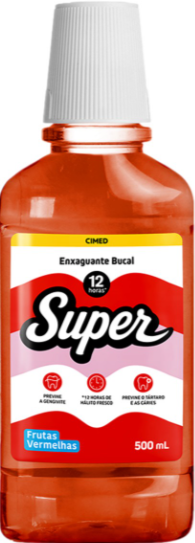 ENXAGUANTE BUCAL SUPER 12H FRUTAS VERMELHAS 500ML