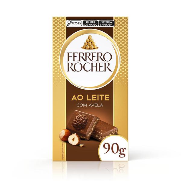 FERRERO ROCHER TABLETE AO LEITE COM AVELÃ 1 UNI 90G