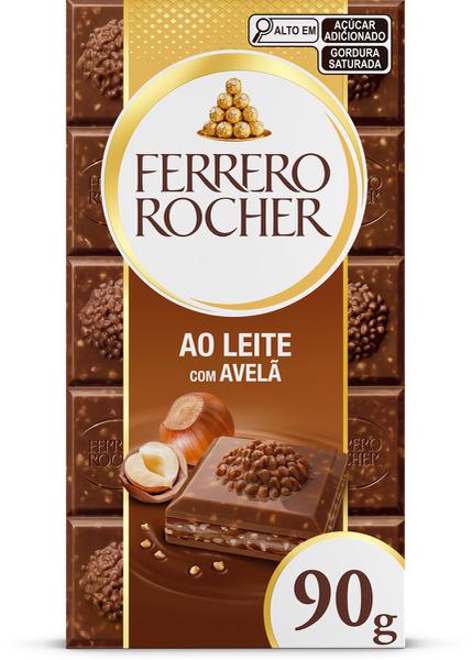 FERRERO ROCHER TABLETE AO LEITE COM AVELÃ 1 UNI 90G