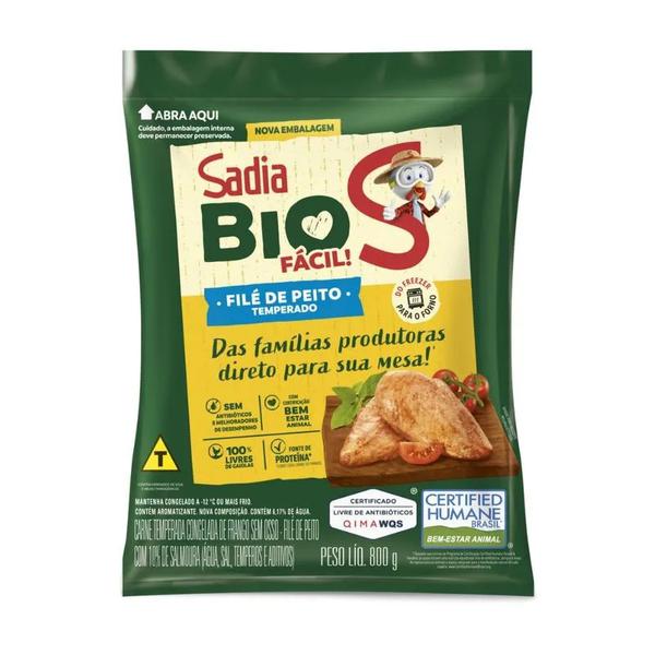 FILÉ DE PEITO DE FRANGO TEMPERADO SADIA BIO FACIL 800G