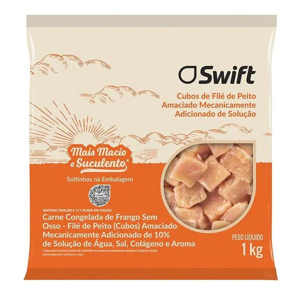 FILÉ DE PEITO EM CUBOS SWIFT 1KG