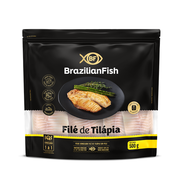FILÉ DE TILÁPIA BRAZILIAN FISH CONGELADO 500G